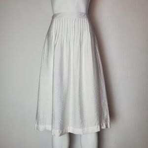 Vintage 80s White Gauzy Pleated Skirt